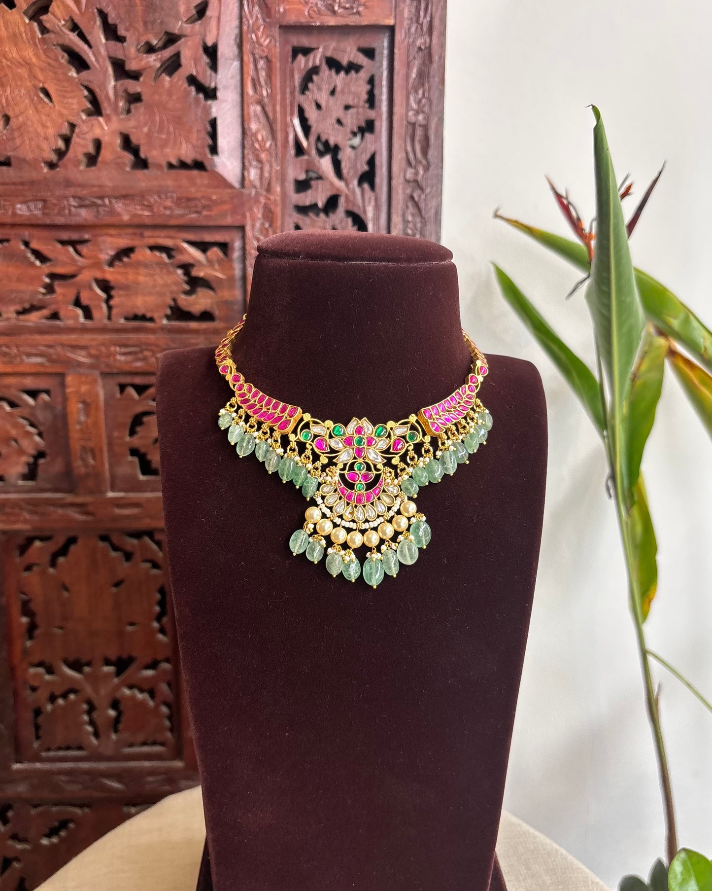Intricate Floral Jadau Kundan Necklace | NC240