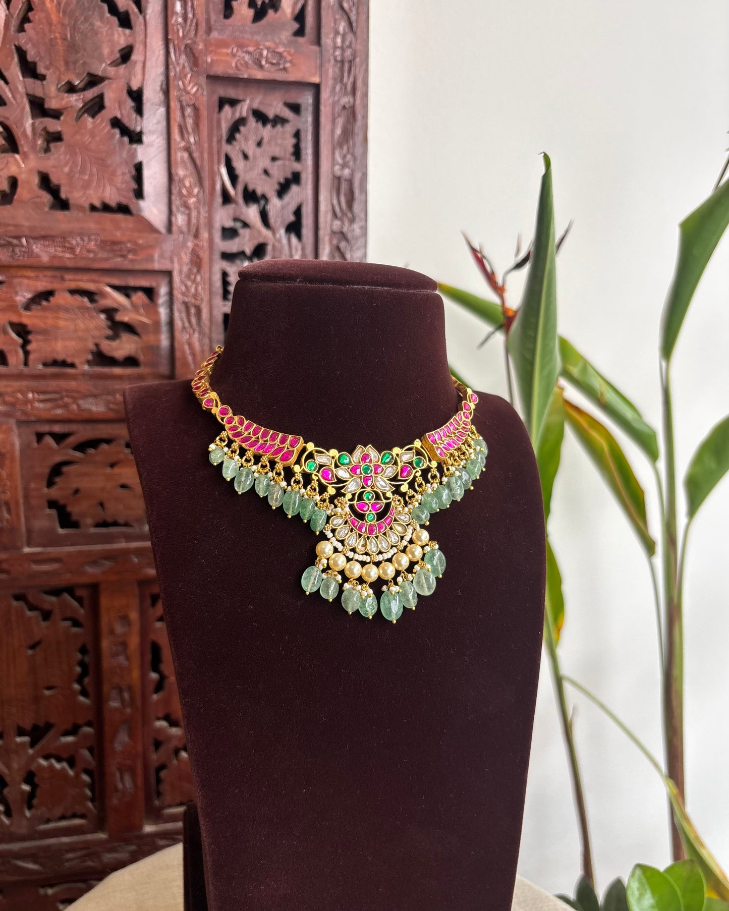 Intricate Floral Jadau Kundan Necklace | NC240
