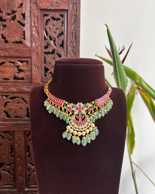 Intricate Floral Jadau Kundan Necklace | NC240