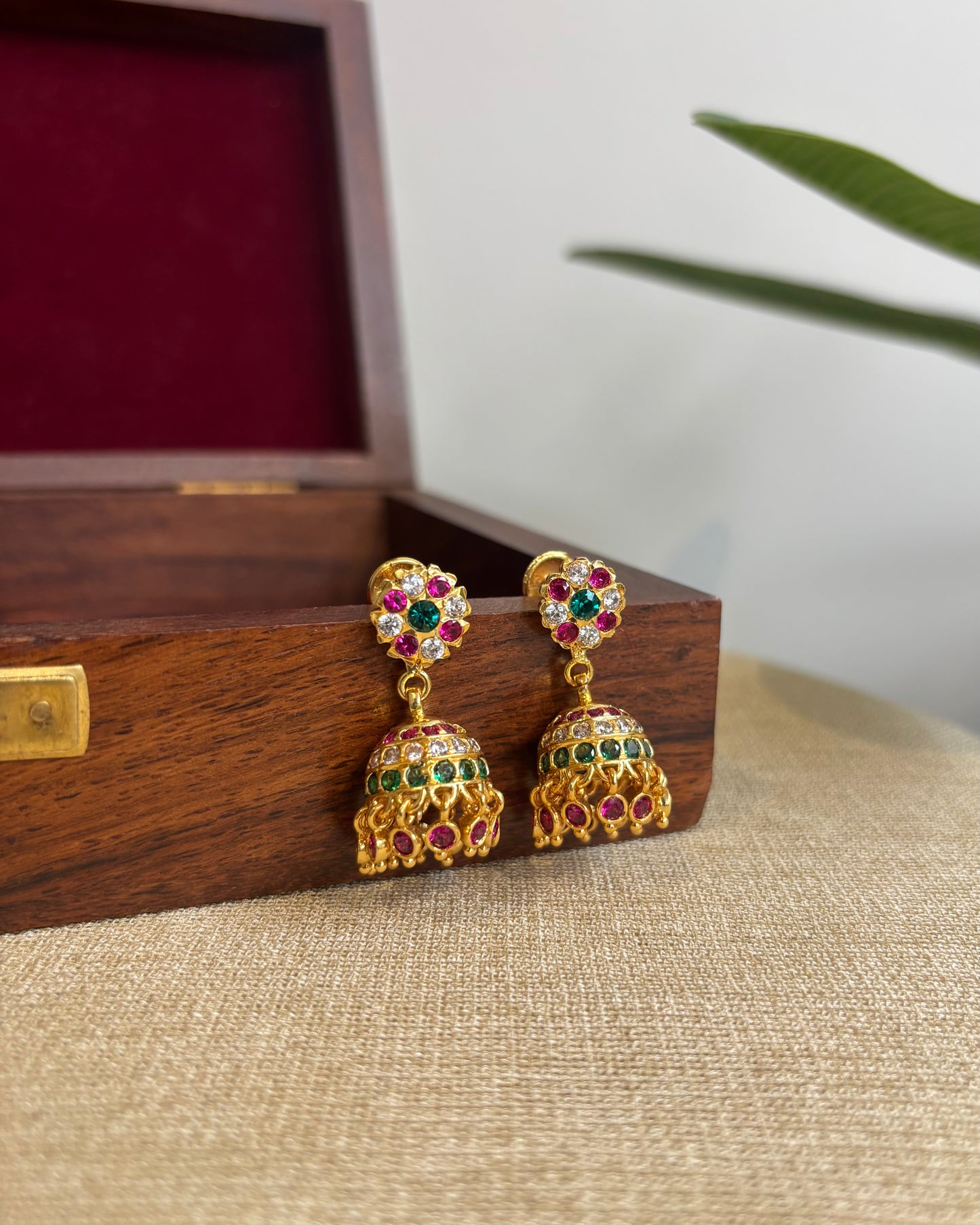 Vintage Impon Small Earrings – Classic Jhumkas | Multi Colour| ER305