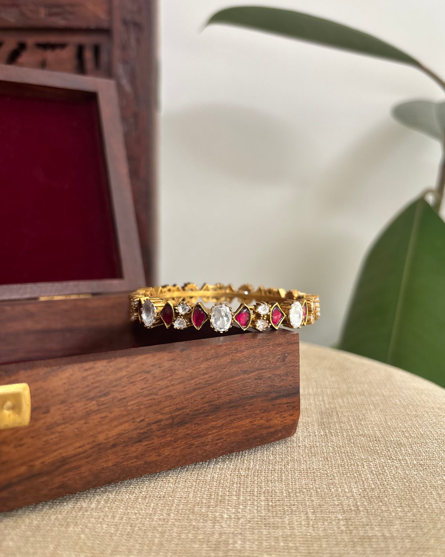 Ruby White Jadau Kundan Bangle | BA084 & BA085