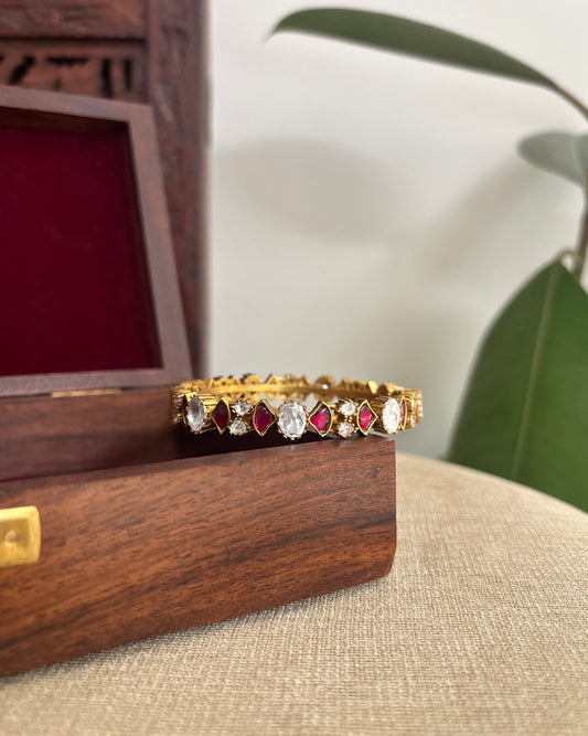 Ruby White Jadau Kundan Bangle | BA084 & BA085