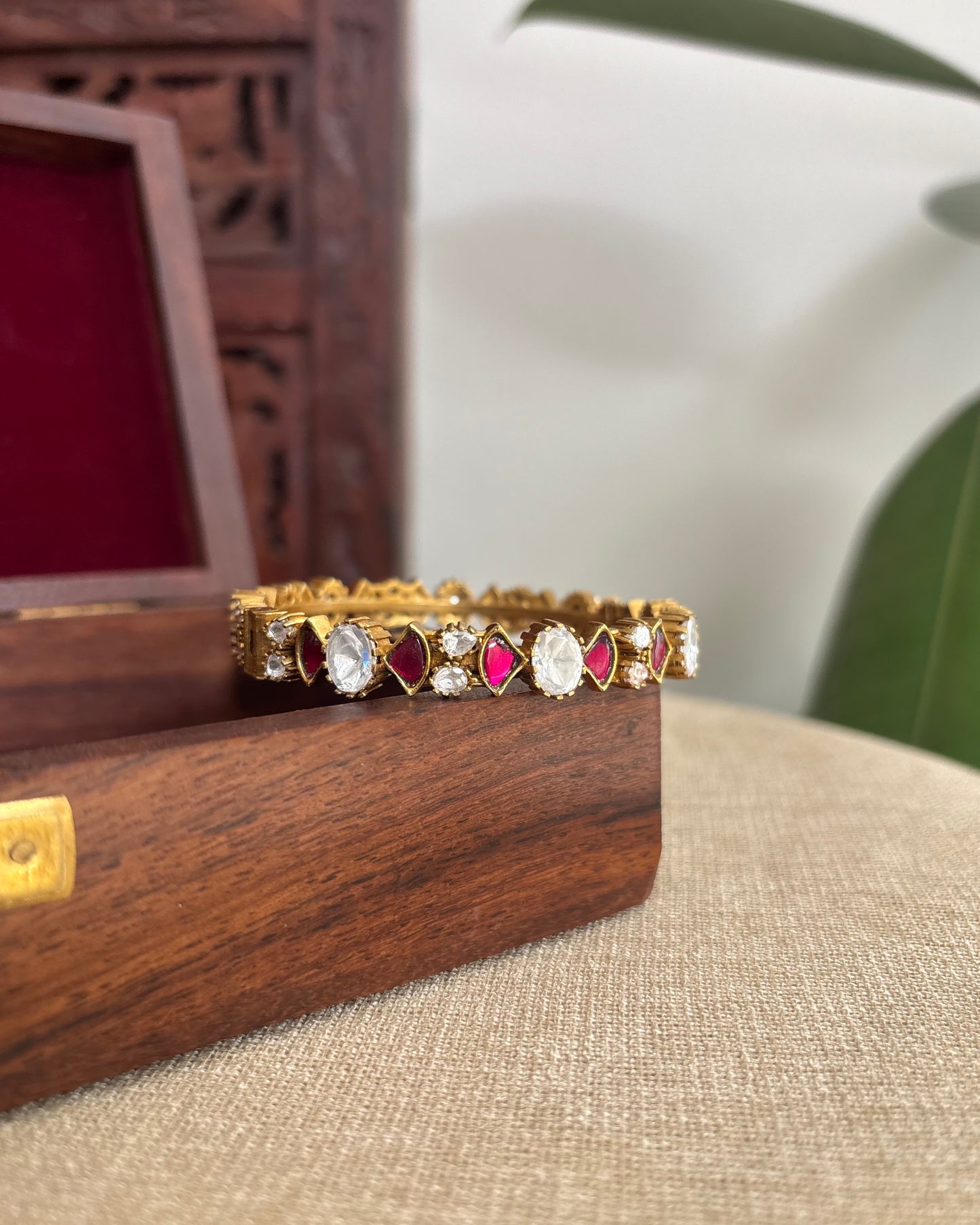 Ruby White Jadau Kundan Bangle | BA084 & BA085