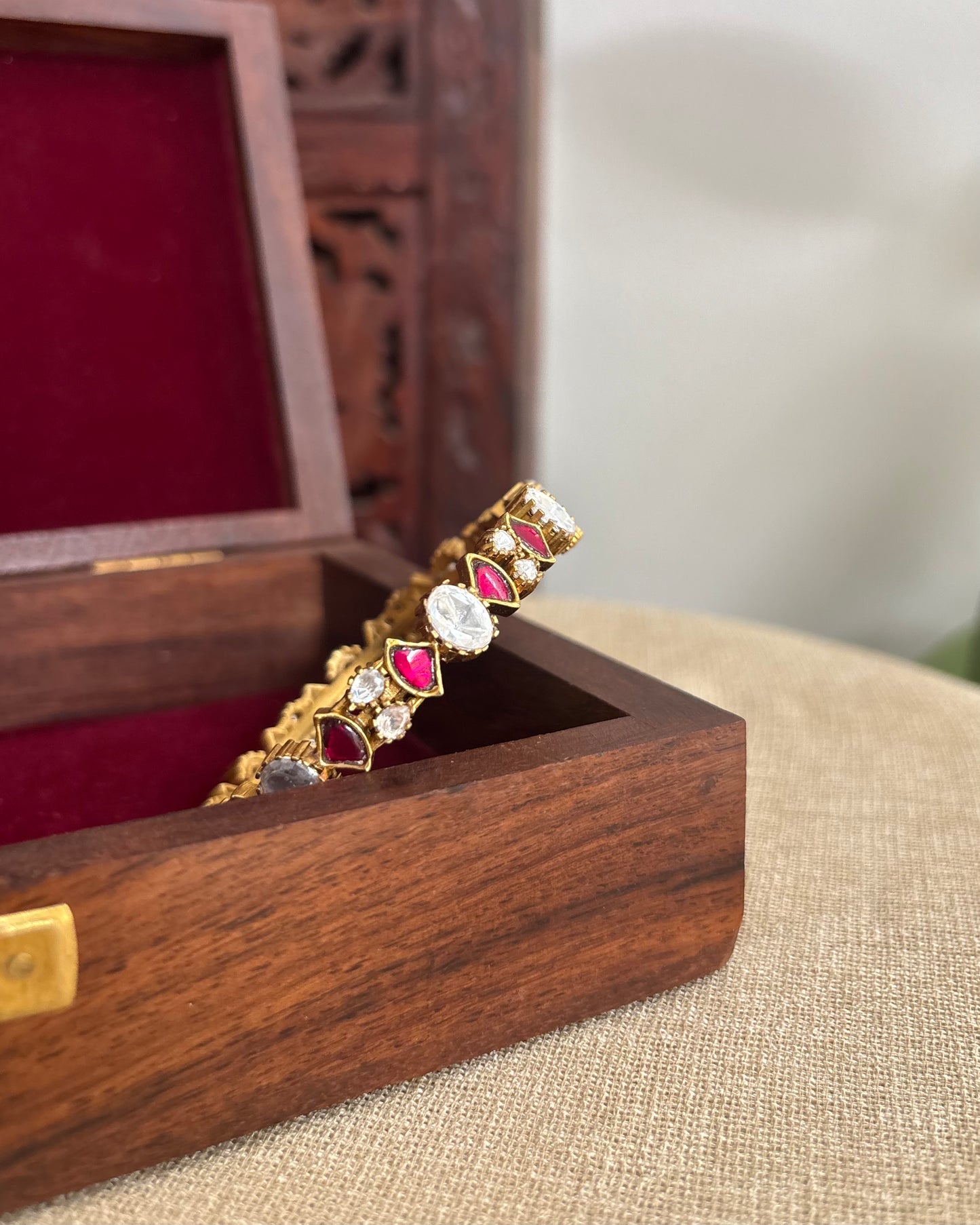 Ruby White Jadau Kundan Bangle | BA084 & BA085