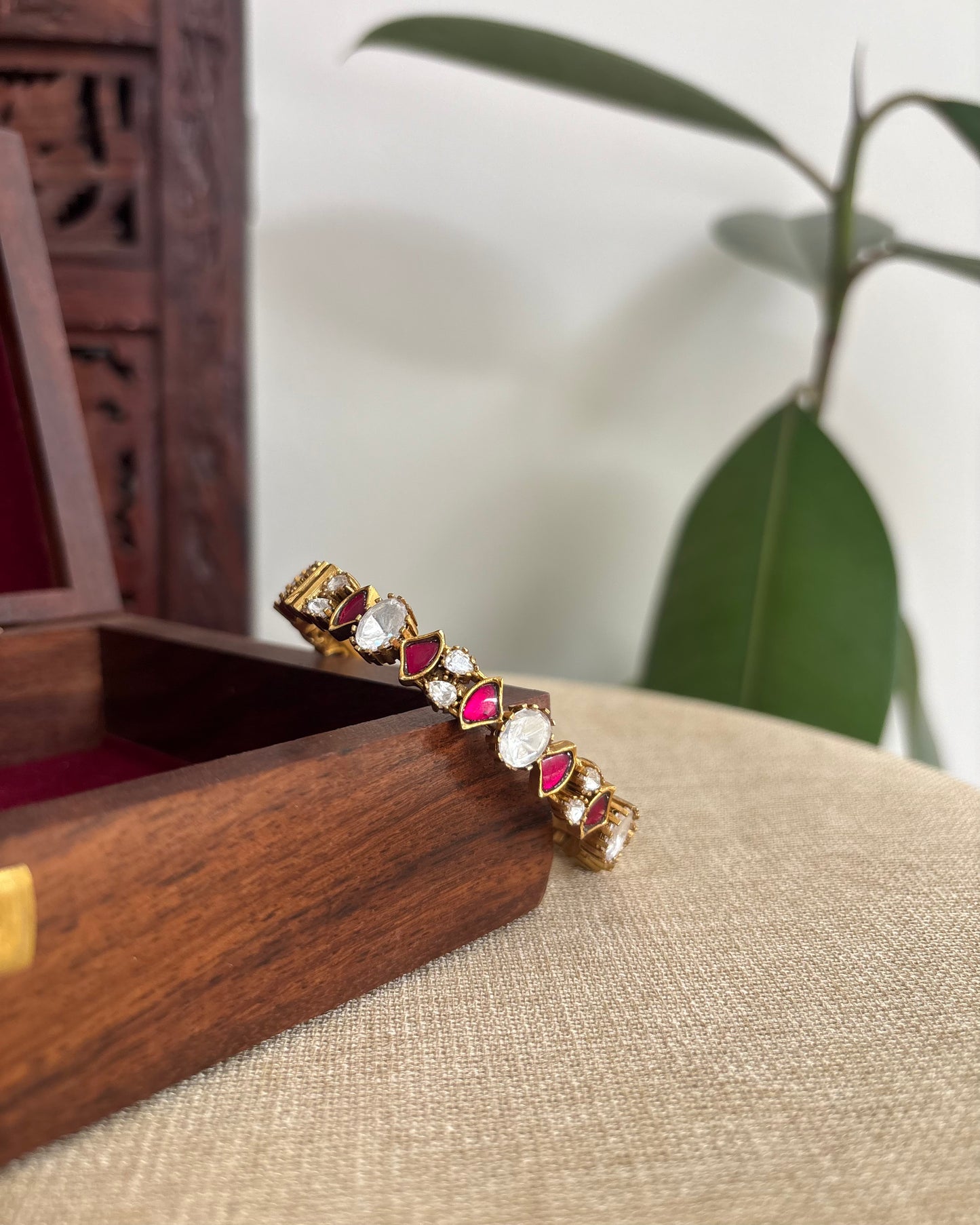 Ruby White Jadau Kundan Bangle | BA084 & BA085