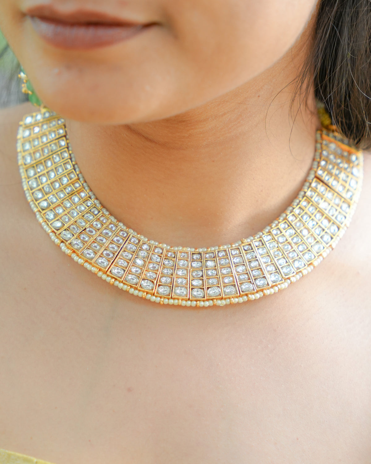 12 in 1 Convertible Ruby & White Kundan Mango Necklace Set with Earrings