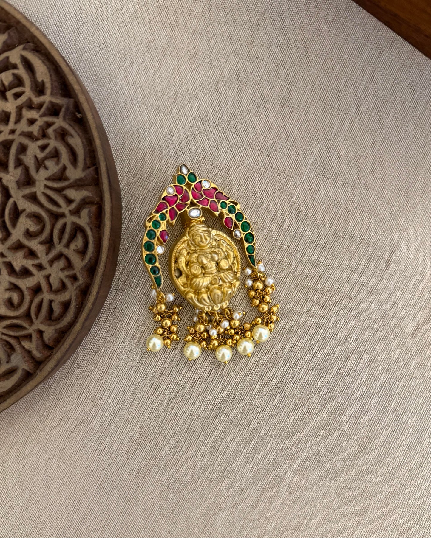 BR003 Jadau Kundan Brooch Saree Pin 2