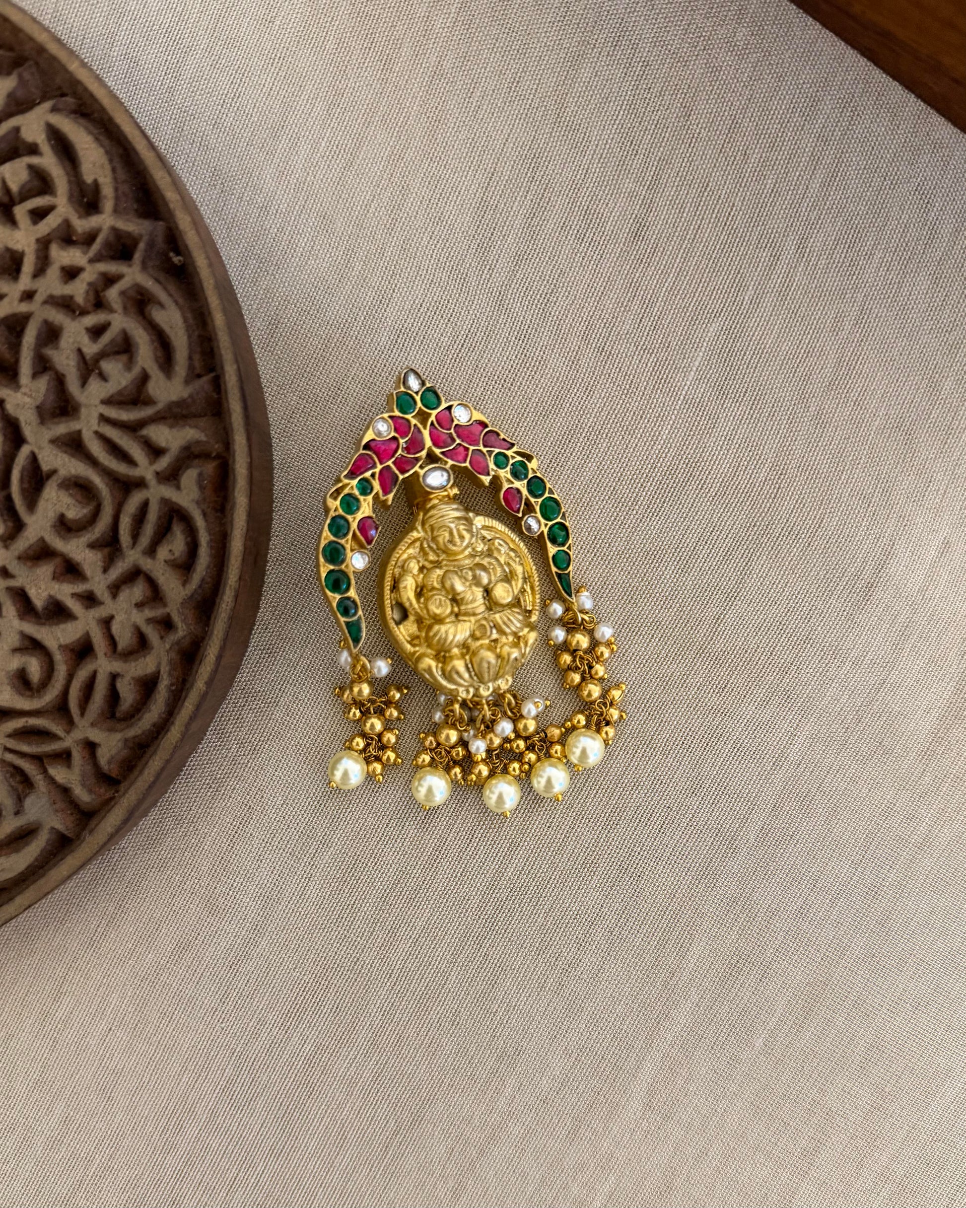 BR003 Jadau Kundan Brooch Saree Pin 2